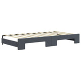Daybed with Trundle and Drawers Dark Grey 90x190 cm Velvet 3197026