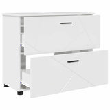 Bathroom Cabinet with Drawer High Gloss White 76.5 x 35 x 64 cm 883298