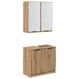 Bathroom Cabinet Set with Shelf Artisan Oak Engineered Wood 3415906