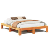 Bed Frame without Mattress Wax Brown 160x200 cm Solid Wood Pine 3308734