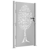 Garden Gate 100x175 cm Corten Steel Tree Design 153218