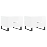 Coffee Tables 2pcs High Gloss White 50x50x40 cm Engineered Wood 829449