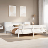 Bookcase Bed without Mattress White 200x200 cm Solid Wood Pine 3321783