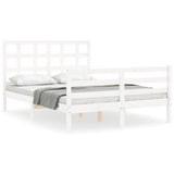 Bed Frame without Mattress White 120x200 cm Solid Wood 3193982