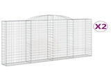 Arched Gabion Baskets 2 pcs 300x30x160/180 cm Galvanised Iron 3146575