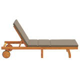 Sun Lounger Reclining Brown 63 x 199 x 85cm Solid Acacia wood 4105538