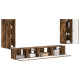 TV Cabinet Set 4 pcs Smoked Oak Engineered Wood 3409164