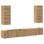 4 Piece TV Cabinet Set Wall-mounted Artisan Oak Engineered Wood 3329018