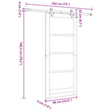 Sliding Door Natural and White 86 x 198.5 cm Solid Pine Wood 3445528