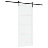 Sliding Door 86 x 211 cm Engineered Wood White and Black 3449985