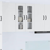 Wall Glass Cabinet LUCCA White 60 x 31 x 80 cm Engineered Wood 885085
