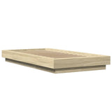 Bed Frame with LED Lights without Mattress Sonoma Oak 90x200cm 3281121