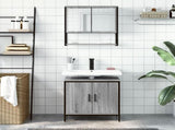 2 Piece Bathroom Furniture Set Grey Sonoma Engineered Wood 3214663