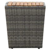 Tea Table Grey 41.5x41.5x43cm Poly Rattan and Solid Acacia Wood 46198