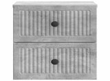 Wall-Mounted Bedside Cabinet with Drawer 2 pcs Concrete Grey 897962