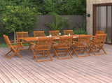 Dining Set Natural wood Solid Acacia wood Large Foldable 3086990
