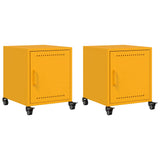 Bedside Cabinets 2 pcs Mustard Yellow 36x39x43.5 cm Steel 846621