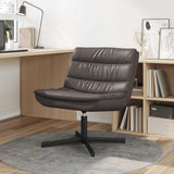 Swivel Chair Brown 63 x 75 x 76 cm Shiny PU 42007347