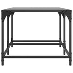 ZNTS Coffee Table with Black Glass Top 98.5x50x40 cm Steel 845979