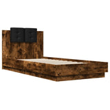 Bed Frame without Mattress Smoked Oak 100x200 cm 3209937