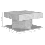 ZNTS Coffee Table Concrete Grey 57x57x30 cm Engineered Wood 808372