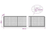 Gabion with 3.5 mm Wire and 5x2.5 cm Mesh 600x50x100 cm 3461862