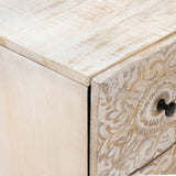 Bathroom Furniture Set with Drawer 5 pcs White Solid Mango Wood 3310117
