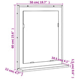 Bathroom Mirror with Shelf Black 50x12x60 cm Engineered Wood 842416