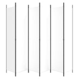6-Panel Room Divider White 300x220 cm Fabric 350206