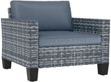 Single Rattan Armchair, with Cushions - Light Grey T3398P324020