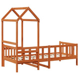 Day Bed Set 2 pcs Wax Brown Solid Pine Wood 3422714