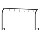 3 Tiered Plant Rack with Hanging Hooks, Tall Plant Stand for Indoor Outdoor Porch Balcony Use, Black T3398P325255