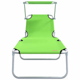 Sun Lounger Folding 2 pcs Green 58 x 188 x 77cm Polyester 42003064