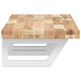 Basin Shelf Wall Mounted Steel and Solid Wood Acacia 3302702