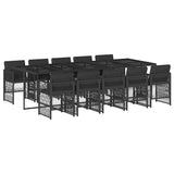 Garden Dining Set Black Poly Rattan 10-seater Foldable 3210931