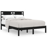 Bed Frame without Mattress Black 200x200 cm Solid Wood Pine 3104242