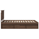 Bed Frame with Headboard Brown Oak 120 x 200 cm Solid Pine Wood 3411034