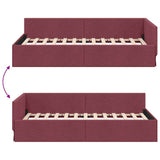 Corner Bed Frame with Headboard Wine Red 90 cm x 200 cm Velvet 42016046