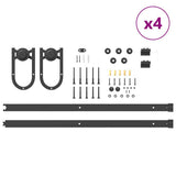 Sliding Door Hardware Kit 400 cm Steel Black 3295758