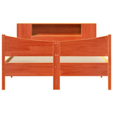 Bed Frame without Mattress Wax Brown 135x190 cm Double Solid Wood Pine 3323310