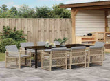 Garden Dining Set 9 pcs Beige Poly Rattan 3380644