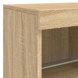 Sideboard with LED Lights Sonoma Oak 81x37x67 cm 836660