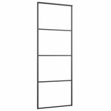 Sliding Door with Hardware Set Black 76x205 cm ESG Glass 3375936