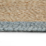 Handmade Rug Jute with Olive Green Border 120 cm 133681