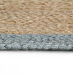 Handmade Rug Jute with Olive Green Border 120 cm 133681