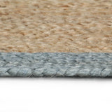 Handmade Rug Jute with Olive Green Border 120 cm 133681