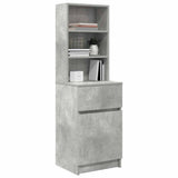Bedside Cabinet Concrete Grey 39x35x125 cm Engineered Wood 861313