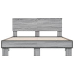 Bed Frame without Mattress Grey Sonoma 135x190 cm Double 3280210