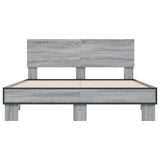 Bed Frame without Mattress Grey Sonoma 135x190 cm Double 3280210