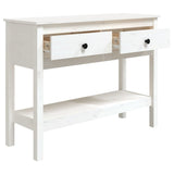 Console Table White 100x35x75 cm Solid Wood Pine 814625